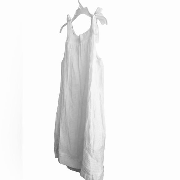 NWT GIRLS COOPER KEY WHITE SHOULDER STRAPS SIMPLE SUMMER DRESS WRINKLE LINED - Picture 4 of 7